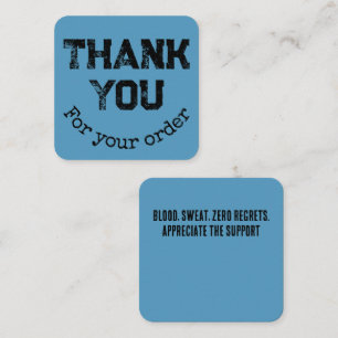 Petrol Blue Grunge Street Style Thank You Square Business Card