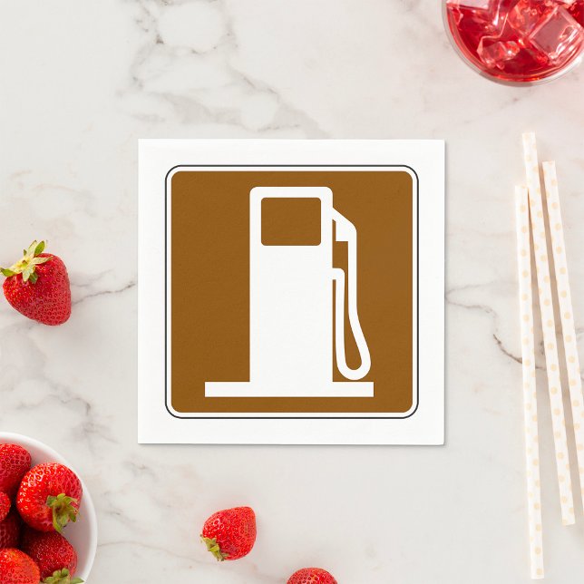 Petrol Road Sign Paper Napkins (Creator Uploaded)