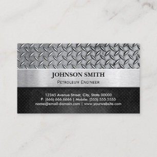 Petroleum Engineer - Diamond Metal Plate Business Card