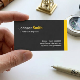 Petroleum Engineer - Modern Minimalist Amber Business Card