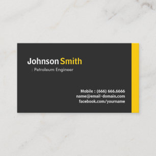 Petroleum Engineer - Modern Minimalist Amber Business Card
