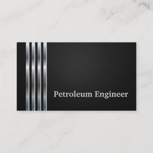 Petroleum Engineer Professional Black Silver Business Card