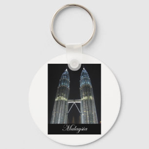 Petronas Towers at Night Keychain