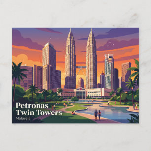 Petronas Twin Towers Malaysia Postcard