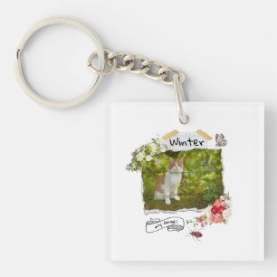 Pets and flowers collage scalable cutomized keychain