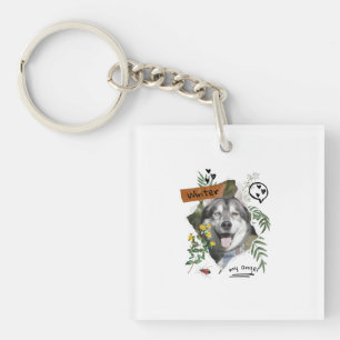Pets and flowers collage scalable cutomized keychain