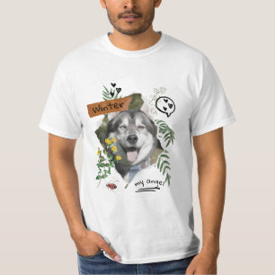 Pets and flowers collage scalable cutomized T-Shirt