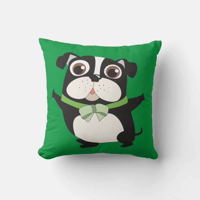 Pets Animals Boston Terrier Throw Pillow (Front)