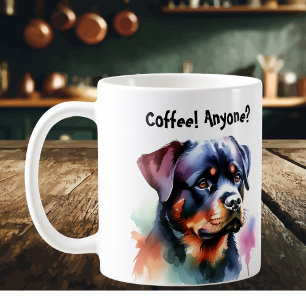 Pets Blacks Rottweiler Personalize Coffee Mug