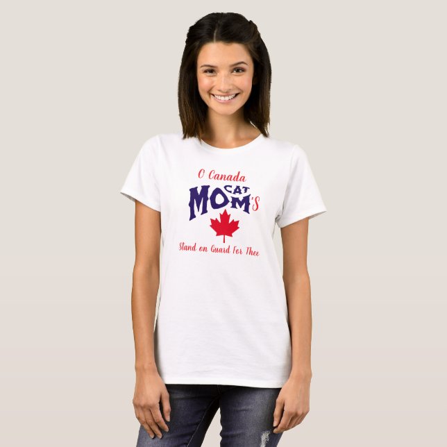  Pets CAT MOM Blue/ Red Typography Personalize T-Shirt (Front Full)