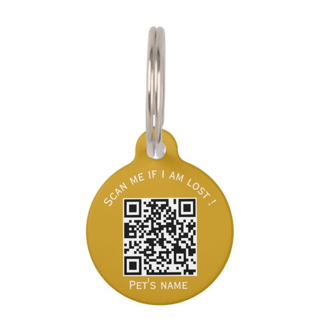 Pets code qr animal lost pet ID tag (Front)
