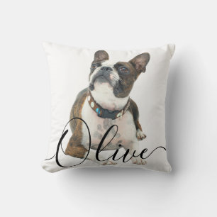 Pet's Custom Name and Photo Throw Pillow