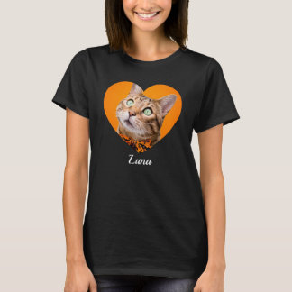 Pet's Cute Modern Typography Name and heart Photo T-Shirt
