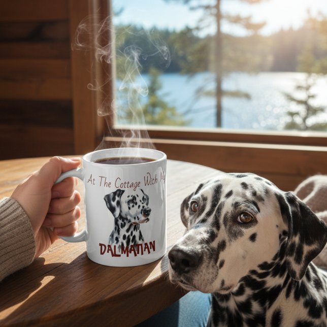  Pets Dalmatian 'At the Cottage' Personalize Coffee Mug (Creator Uploaded)