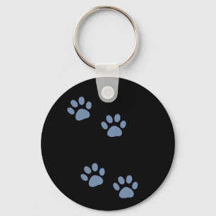 pets dog cat pawprints keychain