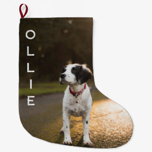 Pet's First Christmas Photo Large Christmas Stocking