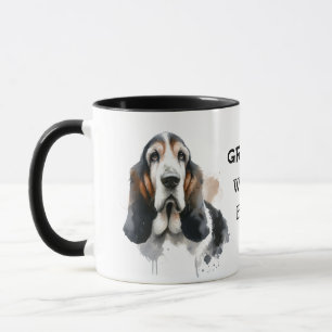 Pets Gram's Basset Watercolor Brown Personalize Mug