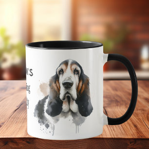 Pets Gram's Basset Watercolor Brown Personalize Mug