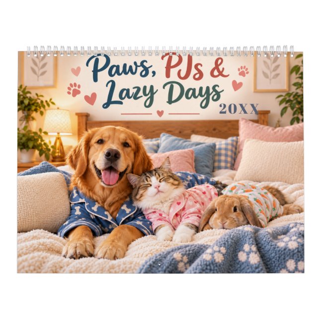 Pets in Cozy Pyjamas Calendar (Cover)