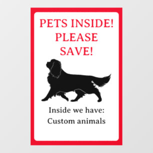 Pets Inside House Sticker, Window Cling