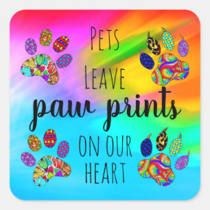 Pets Leave Paw Prints on Our Heart Stickers