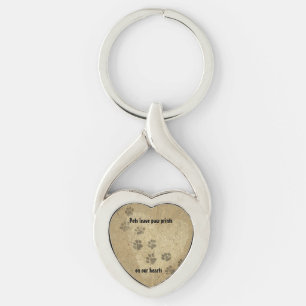Pets leave Paw Prints on our Hearts Keychain