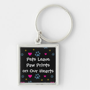 Pets Leave Paw Prints on Our Hearts Keychain