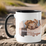 Pet's Modern Grunge Cool Typography Name Photo Paw Mug<br><div class="desc">This simple and modern design is composed of modern simple playful script typography. Add custom pet photo.</div>