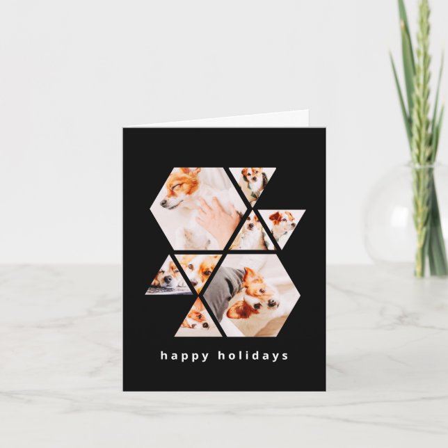 Pets Modern Shapes Geometric 8 Collage Photo Note Card (Front)