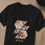 Pets Modern Shapes Geometric 8 Collage Photo T-Shirt<br><div class="desc">Add eight (8) custom photos of your pet and pet's name. Add your photos and if needed,  unmask the group of photo and frame,  adjust the image against the frame,  then click mask.</div>