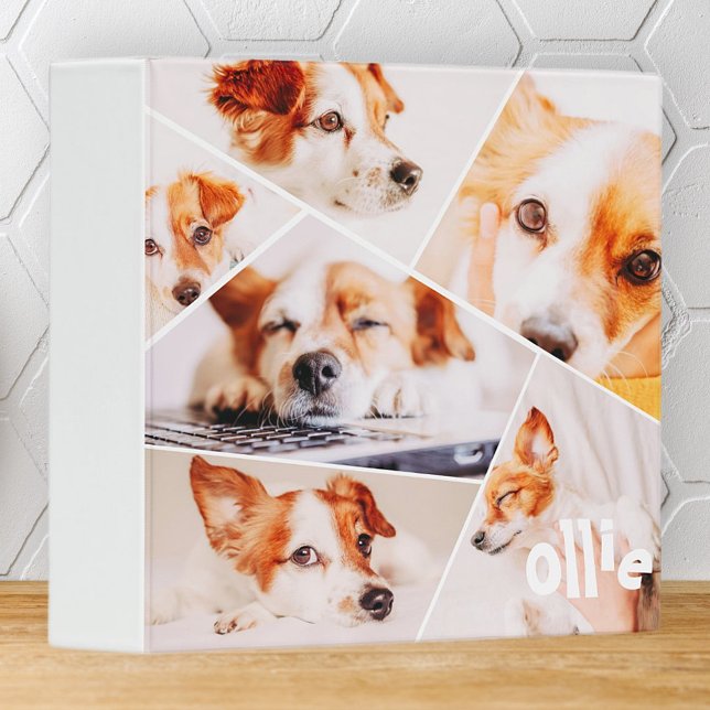 Pets Modern Simple Custom 6 Images Collage Photo Binder (Creator Uploaded)