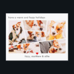Pets Modern Simple Custom 6 Images Collage Photo Holiday Postcard<br><div class="desc">Add six (6) custom photos of your pet and pet's name. Add your photos and if needed,  unmask the group of photo and frame,  adjust the image against the frame,  then click mask.</div>