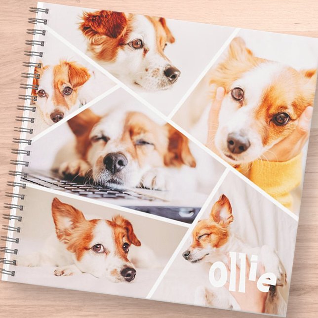 Pets Modern Simple Custom 6 Images Collage Photo Notebook (Creator Uploaded)