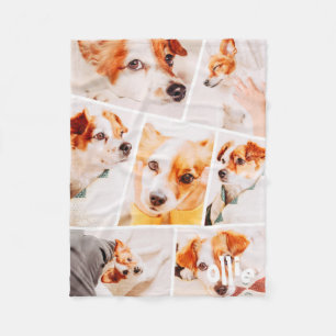 Pets Modern Simple Custom 7 Images Collage Fleece Blanket