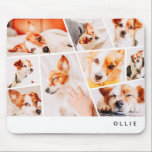 Pets Modern Simple Custom 9 Photos Collage Mouse Pad<br><div class="desc">Add nine (9) custom photos of your pet and pet's name. Add your photos and if needed,  unmask the group of photo and frame,  adjust the image against the frame,  then click mask.</div>