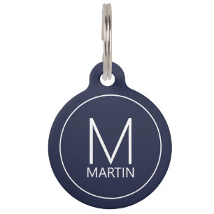 Pet's Monogram, Name with Owner's Contact QR Code  Pet Tag