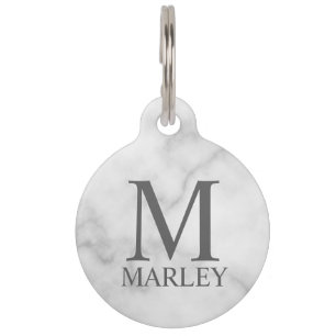 Pet's Name and Monogram with Owner's Contact Pet Tag