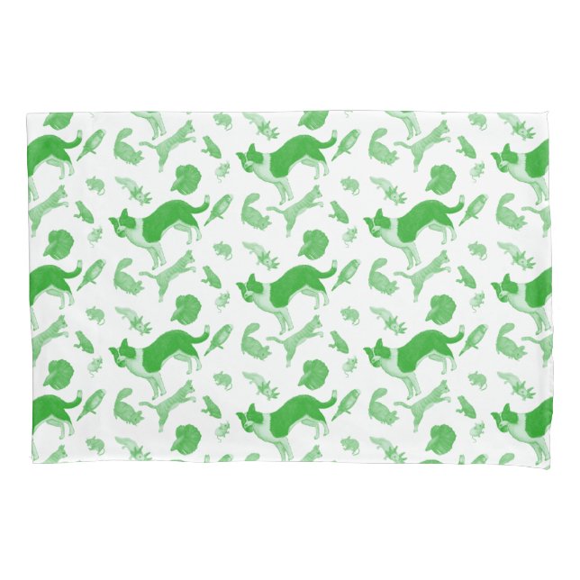 Pets on Parade Pillow Case (Green) (Front)