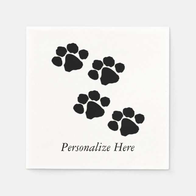 Pets Paw Prints Napkin (Front)