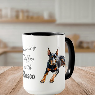Pets Photo Doberman Coffee Black Personalize Mug
