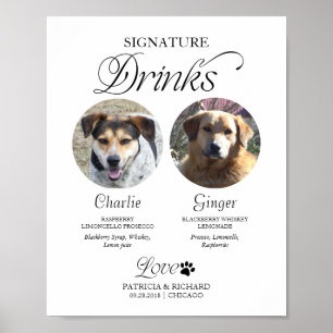 Pets Photo Signature Drinks Wedding Sign
