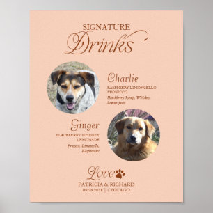 Pets Photo Signature Drinks Wedding Sign