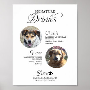Pets Photo Signature Drinks Wedding Sign