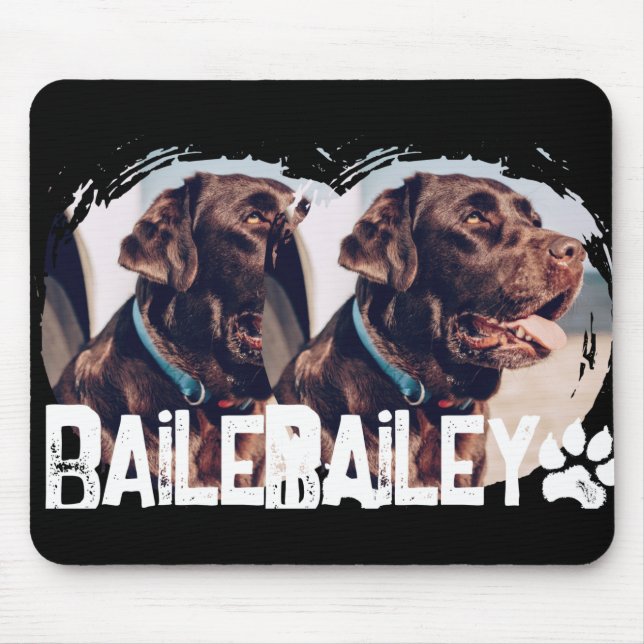 Pets Simple Modern Cool Nge Name And Photo T Shirt Mouse Pad (Front)