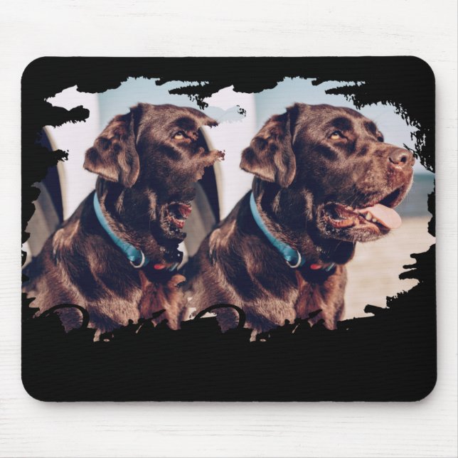 Pets Simple Modern Cool Tygraphy Name And Photo T  Mouse Pad (Front)