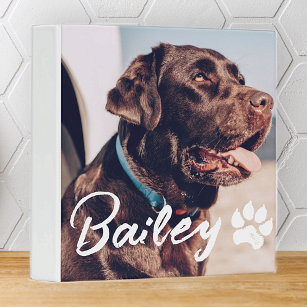 Pet's Simple Modern Cool Typography Name and Photo Binder