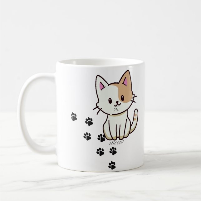 Pet's Simple Modern Cool Typography Name and Photo Coffee Mug (Left)