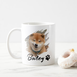 Pet's Simple Modern Cool Typography Name and Photo Coffee Mug