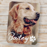 Pet's Simple Modern Cool Typography Name and Photo Magnet<br><div class="desc">This simple and modern design is composed of modern simple playful script typography. Add custom pet photo.</div>