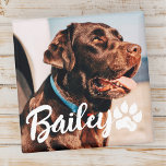 Pet's Simple Modern Cool Typography Name and Photo Magnet<br><div class="desc">This simple and modern design is composed of modern simple playful script typography. Add custom pet photo.</div>
